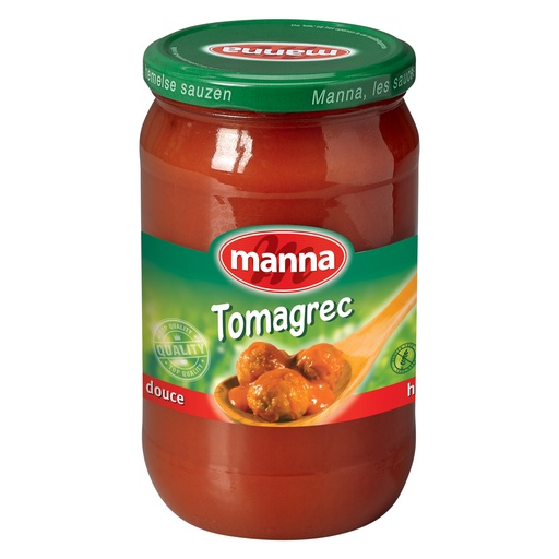 [W2124] Tomagrec Saus Manna Glas 0,72 L