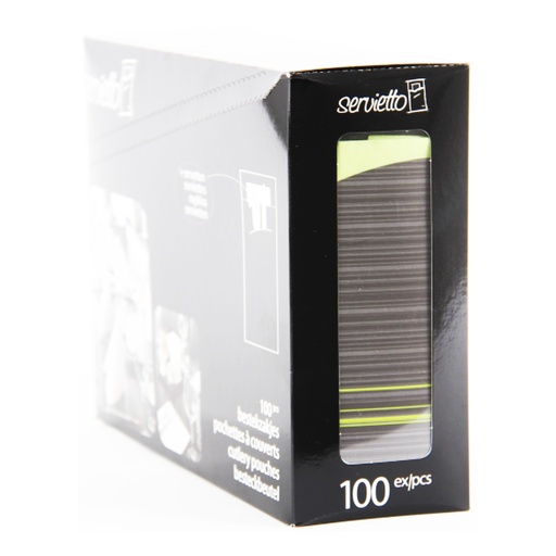 [6504] Pochette couvert noir/lime (1209) 100 pcs