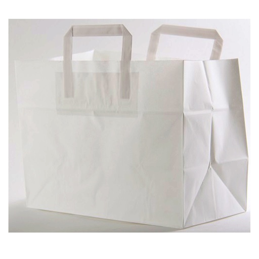 [14605] Draagtas + Handvat wit 32 x 22 x 26 cm - 250st
