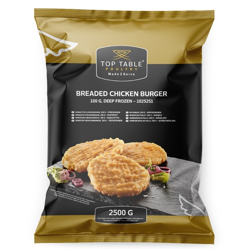 [7308] 1025251 Burger de Poulet Luxe 100 gr Top Table 2,5 kg