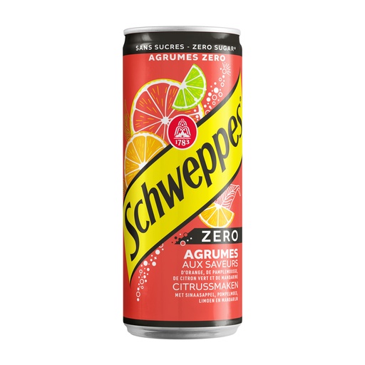 [15009] Schweppes Agrum Zero Blik 24 x 33 cl