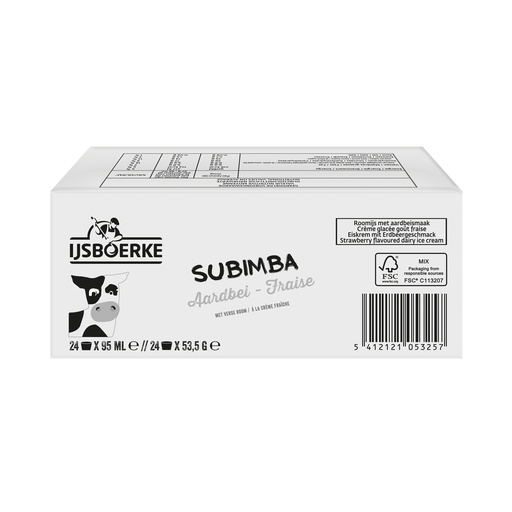 [9120] Subimba Aardbei Ijsboerke 24 x 95 ml  