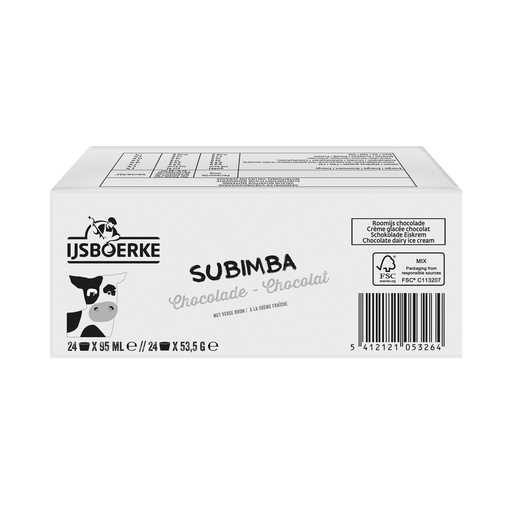 [9121] Subimba Chocolat Ijsboerke 24 x 95 ml  
