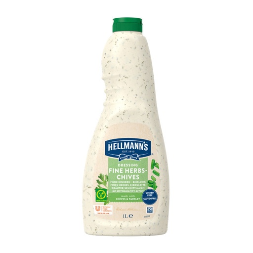 [5837] Dressing Fijne Kruiden Bieslook Hellmans 1 L
