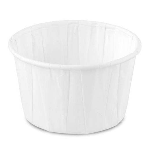 [W2219] Bakje Papier Rond Wit 60 ml Sier 200 st 
