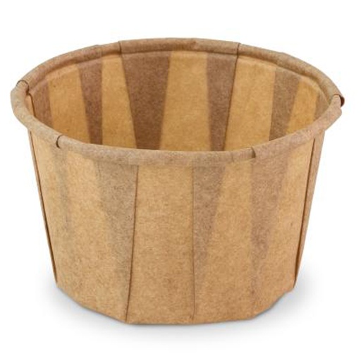 [W2222] Bakje Papier Bruin Rond 60ml Sier 200 st