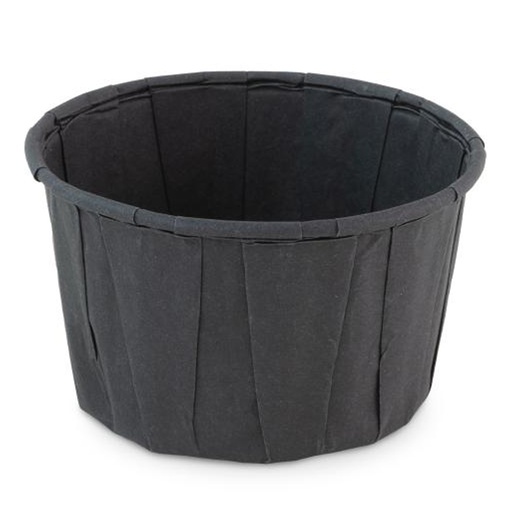 [W2246] Bakje Papier Zwart Rond 60ml Sier 200 st 