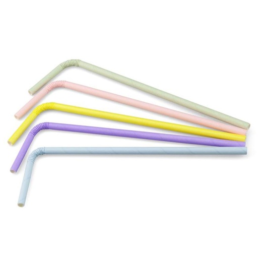 [W2554] Buigrietje Papier Pastel 6mm Sier 200 st 
