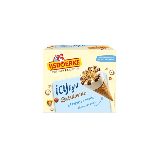 [W0984] Icy Light Cornet Brésilienne Ijsboerke 6 x 100 ml