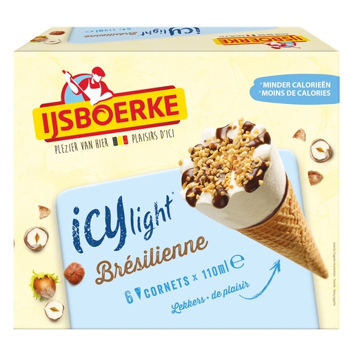 [W0984] Icy Light Cornet Brésilienne Ijsboerke 6 x 100 ml