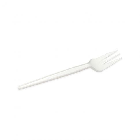 [4024] Plastiek Eetvorken (Snackvork) Met Snijrand 100 st