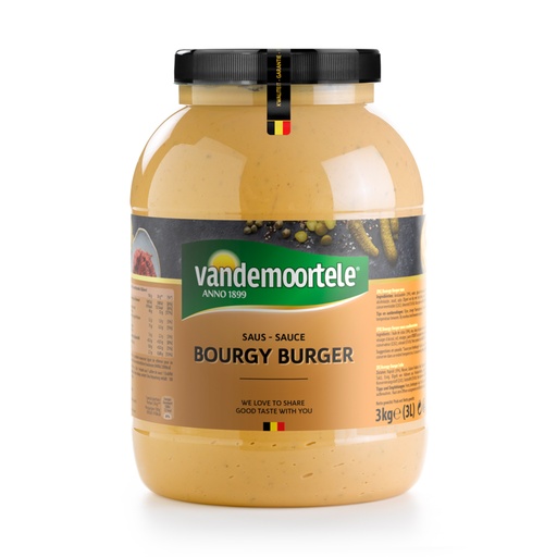 [3640] Bourgy Burger Saus Vandemoortele Pet 3 L