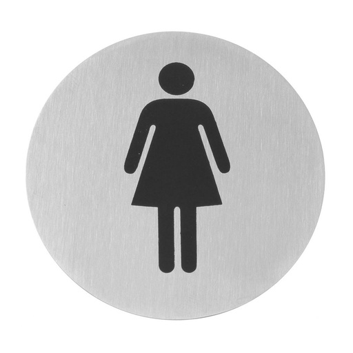 [10631] Deurschild Rvs - Vrouw Hendi  663615