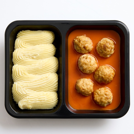 [2417] Meatballs in tomato sauce with mash potatoes Noyez 520 gr