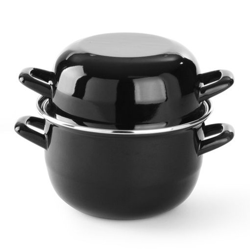 [170013] 625002 Mosselpan Zwart + deksel - Hendi 2,3 L