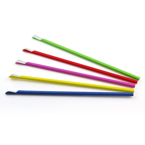 [18822] Pailles Cuillères en Papier Ass. 8 mm / 24 cm 100 pcs