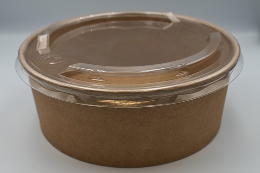 [14043] Lid Salad Bowl Kraft 1300 cc - 185 mm 50 pcs