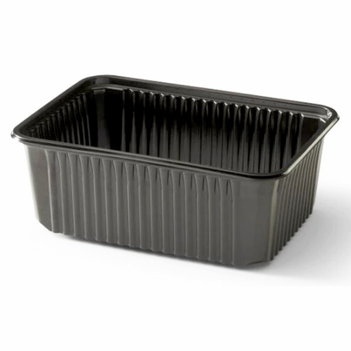 [4086] Black Spaghetti Container Rectangular 1000 cc 12 x 50 pcs