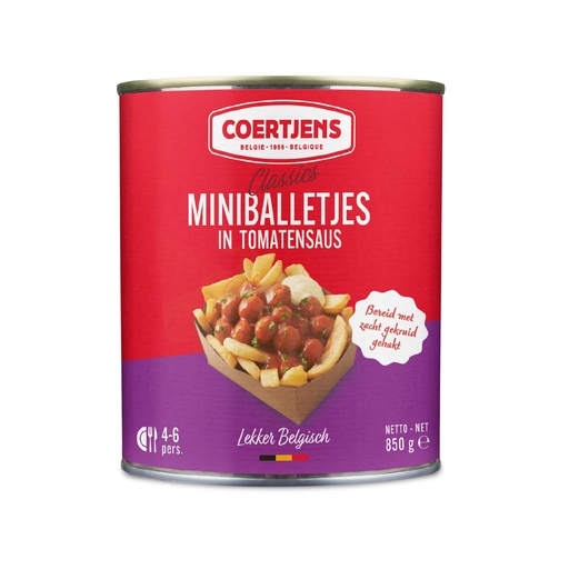 [19202] Mini Balletjes In Tomatensaus Coertjens Blik 850 gr 