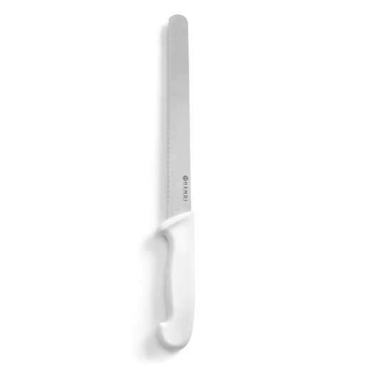 [100038] 843055 - Couteau à Pain 250/380 mm Manche PP Blanc 1 pce Hendi