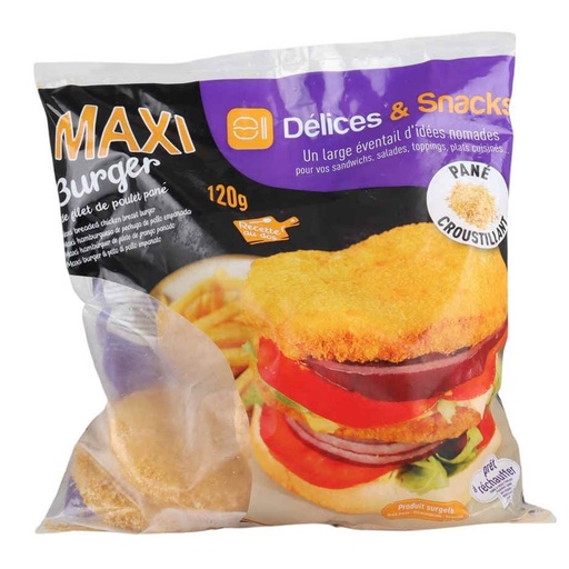 [PR/10152] Burger de Poulet Croquant Maxi Délices & Snacks 9 x 120 gr