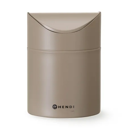 [PR/10175] 440797 Tabletop Litterbin With Swing Cover Beige Hendi