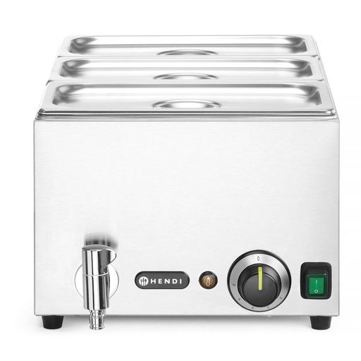 [PR/10177] 238868 Bain Marie with drain tap Ranger + 3 x GN1/3  with lid Hendi