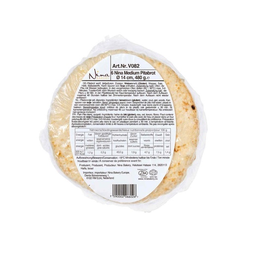 [6210B] Pita Brood 14cm Nina Bakery 12 x 6 x 85 gr