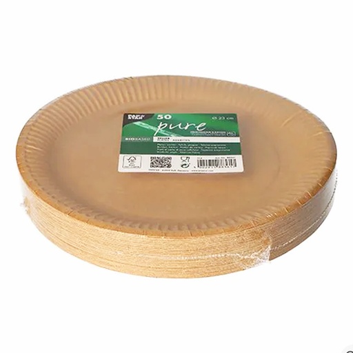 [4053] Assiette en Kraft 23 cm - 50 pcs