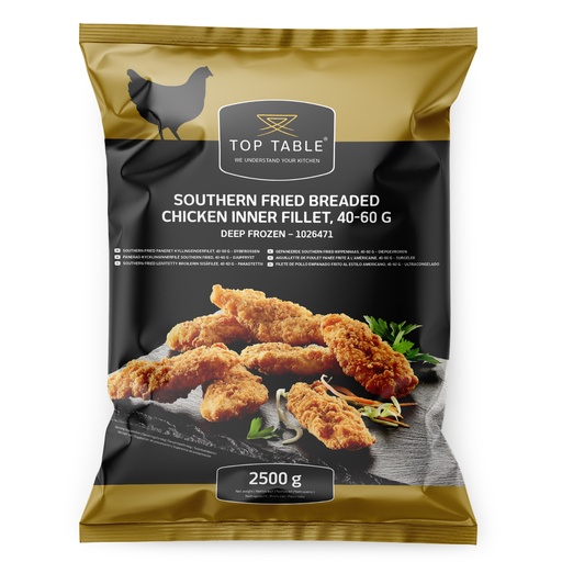 [2557] 1026471 Tenders Southern Fried Goujons 40-60 gr Top Table 2,5 kg 