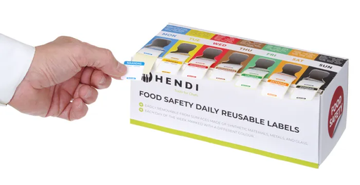 [PR/22933] 850909 Set of food safety stickers multi -use with dispenser ES-PT-EN Hendi