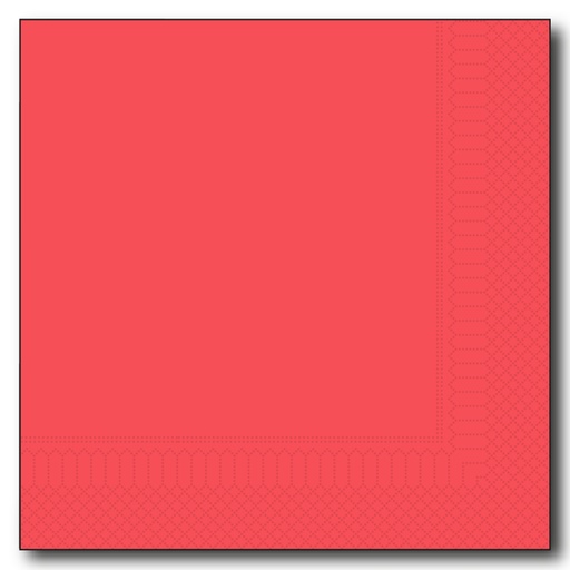 [5452] Serviette 25 cm/2 - 1/4 - Rouge - Gautier 200 pcs