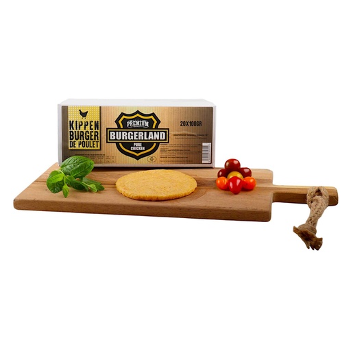 [8250] Kip Burger Puur  Maxi Rond Burgerland 20 x 100 gr