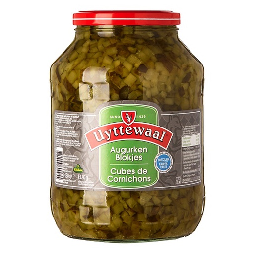 [8223] Diced Pickles Uyttewaal Glass 2,45 kg
