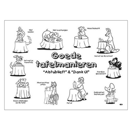 [5402] Onderleggers "Goede Tafelmanieren" 30 x 39 cm 500 st