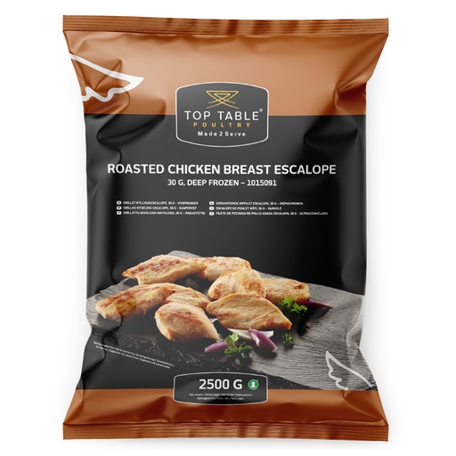 [7313] 1015091 Chicken Filet Roasted Escallops Top Table 2,5 kg