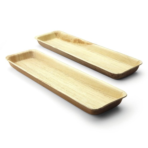 [W2916] Palm Schaal Rechthoeking 330 x 90 x 25 mm Sier 10 st