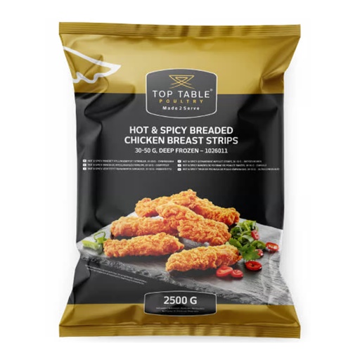 [2559] 1026011 Aiguillettes de Filet de Poulet Panées Hot & Spicy Top Table 2,5 kg