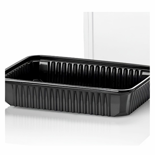 [4088] Black Spaghetti Container Rectangular 500 cc 12 x 50 pcs