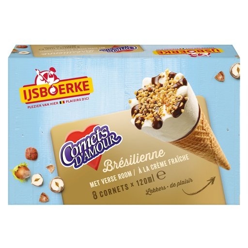 [9040] Cornets d'Amour Brésiliene Ijsboerke 16 x  120 ml