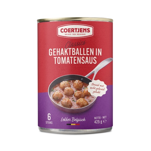 [3125] Gehaktballen in Tomatensaus Coertjens Blik 425 gr