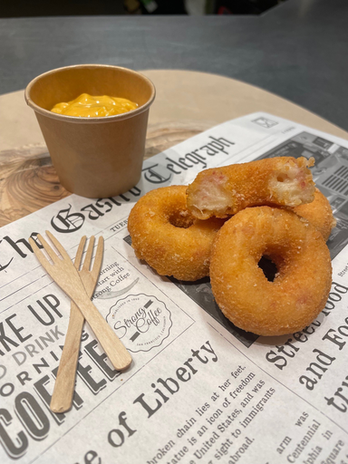 [8228] Mini Gouda Bacon Donuts -  Frit Is It 45 pcs