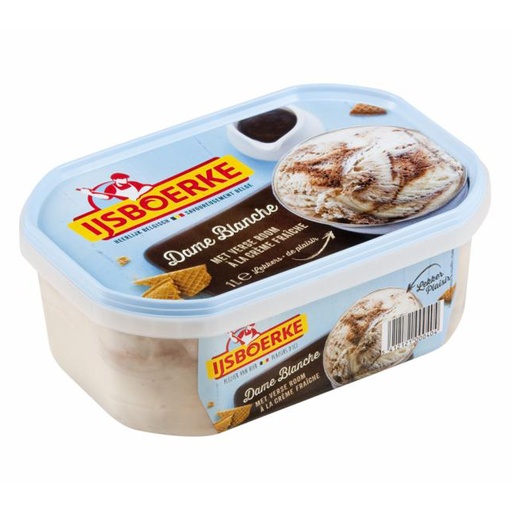 [9105] Roomijs Dame Blanche Ijsboerke 1 L